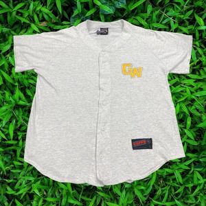 90s Soffe's Central Washington Grey Baseball Button Down Cotton Jersey Large